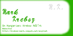 mark krebsz business card